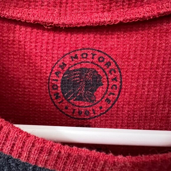 Vintage Lucky Indian Motorcycles Red Long Sleeve Thermal Breaking Bad Shirt XS‎ - Picture 2 of 6